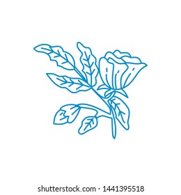 Flower Leaf Illustration Design Template Vector Linear