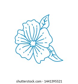Flower Leaf Illustration Design Template Vector Linear