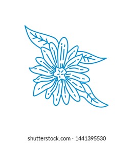 Flower Leaf Illustration Design Template Vector Linear