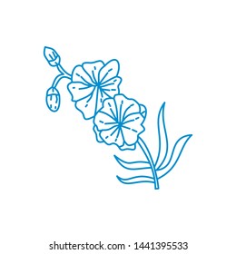 Flower Leaf Illustration Design Template Vector Linear