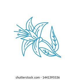 Flower Leaf Illustration Design Template Vector Linear