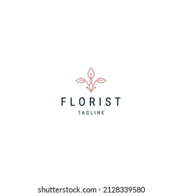 Plantilla de diseño de iconos de la línea de flores