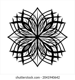 línea de flores y hojas en adorno. Ilustración vectorial de animales tribales y elementos abstractos frescos