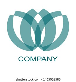 flower and leaf logo. concept of transparency logo with text. dark green