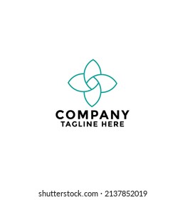 flower with leaf logo design