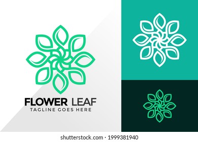 Diseño de logotipos de hojas de flores, logotipos de identidad de marca Diseños Plantilla de iluminación vectorial