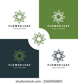 Flower leaf logo design template vector illustration