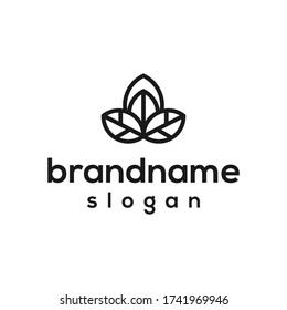 flower leaf logo design vector