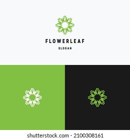 Flower Leaf logo icon design template