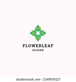 Flower leaf logo icon design template vector illustration