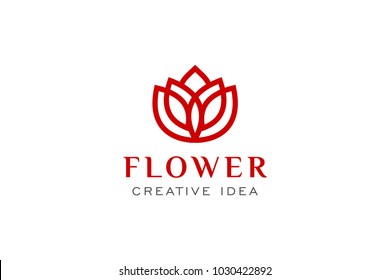 Flower and Leaf Logo Icon Template