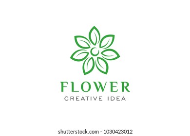 Flower and Leaf Logo Icon Template
