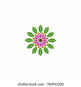 Flower and Leaf logo.modern template design.vector icon illustration - Vector