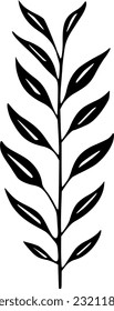 Flower leaf monochrome black outlines vector illustration