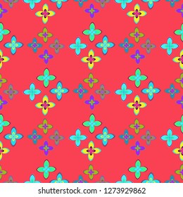 Flower leaf multicolor nature summer seamless.