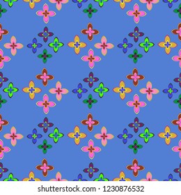 Flower leaf multicolored nature summer seamless.
