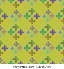 Flower leaf multicolored nature summer seamless.