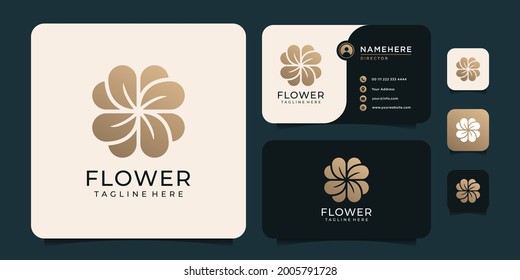 Flower leaf nature fashion beauty logo style for zen spa boutique salon. Logo can be used for icon, brand, identity, symbol, gold, hotel, and resort