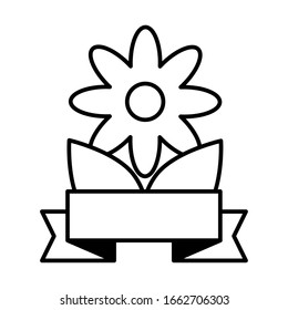 flower with leaf on white background vector illustration design