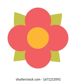 flower with leaf on white background vector illustration design