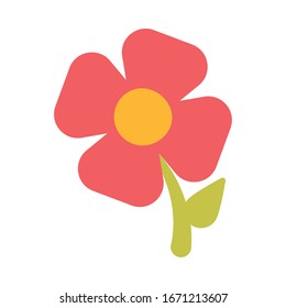 flower with leaf on white background vector illustration design