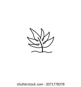 flower leaf oneline continuous single line art