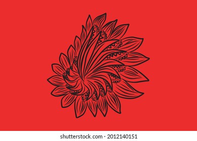 flower and leaf ornament design vector format