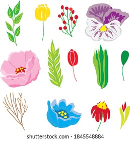 flower and leaf ornament to make a beautiful arrangement