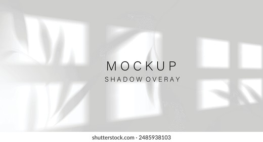 Flower and leaf Overlay effect. Gray shadow of  leaves on a white wall.