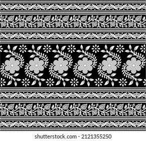 Flower leaf pattern border design. trendy border