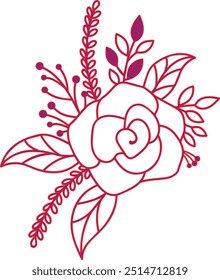 Folhas de flores e desenho de padrões