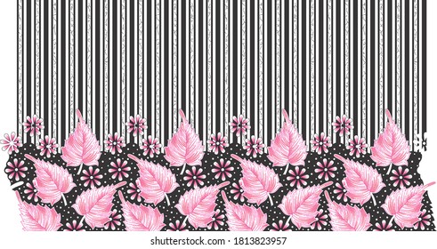 flower and leaf pattern  for fabric print and background and texture and tile or home decor use