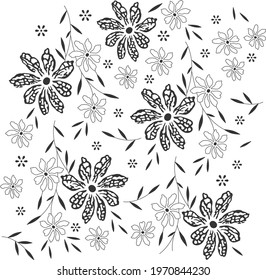 flower and leaf pattern for fabric print, texture, background, tile, surface use