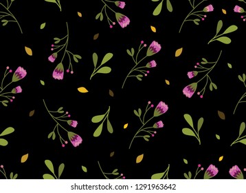 Flower and Leaf Pattern, Nature seamless design