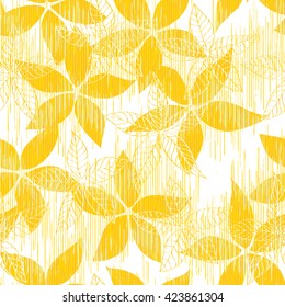 Flower and leaf pattern seamless vector background tile
