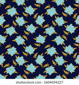 Flower and leaf pattern trendy print design, background, texture, tile, wall print, textile print
