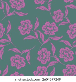 Flower and leaf pattern trendy print design, background, texture, tile, wall print, textile print
