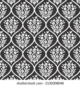 Flower and leaf pattern Trendy seamless vector pattern. Endless print. background, tile, texture, fabric print, wall, paper print