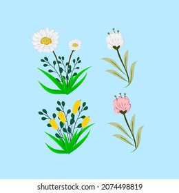 flower and leaf pattern, vector illustration