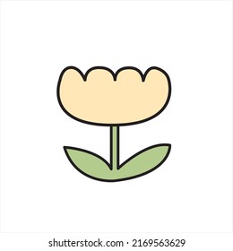 Flower and Leaf Pattern, Yellow Flower, Flower White Background, Flower Wallpaper Love Cards Vector Stock Vector Illustration. 