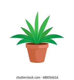 flower leaf plant pot vector