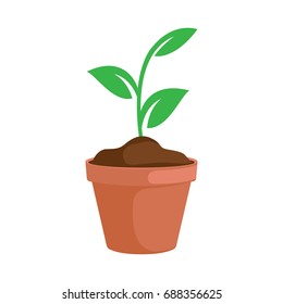 flower leaf plant pot vector