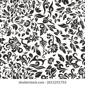 flower and leaf seamless pattern
