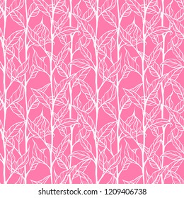 flower and leaf seamless pattern design for textile or wrapping paper. line contour tattoo style texture halftone gray white vector repeatable square tile