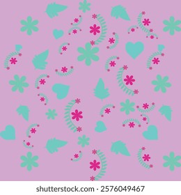 flower and leaf seamless pattern vector