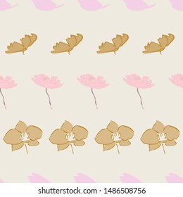 flower leaf seamless repeat patternd design. Perfect for textile design.