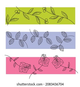 Flower and leaf set modern exotic design for paper, cover, fabric, interior decor and other users