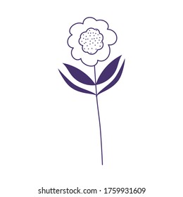 flower leaf stem botanical nature decoration isolated icon vector illustration line style
