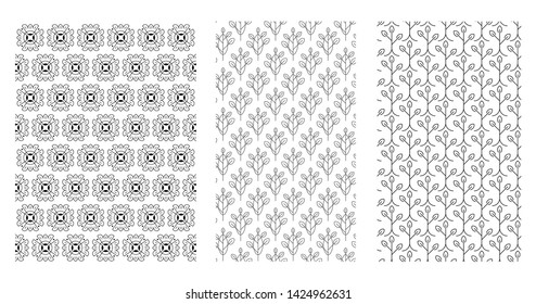 Flower Leaf Tree seamless pattern Indonesian batik