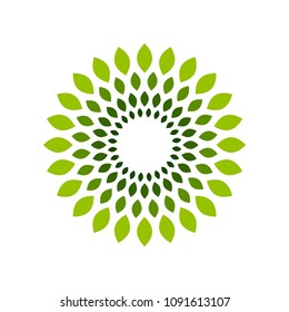 Flower Leafs Circle Symbol Logo Design